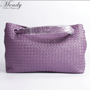 寶格麗紫晶65ml價格 B2805粉紫 新款風格編織女包 羅馬女士手提包 真皮羊皮包包 寶格麗耳釘價格