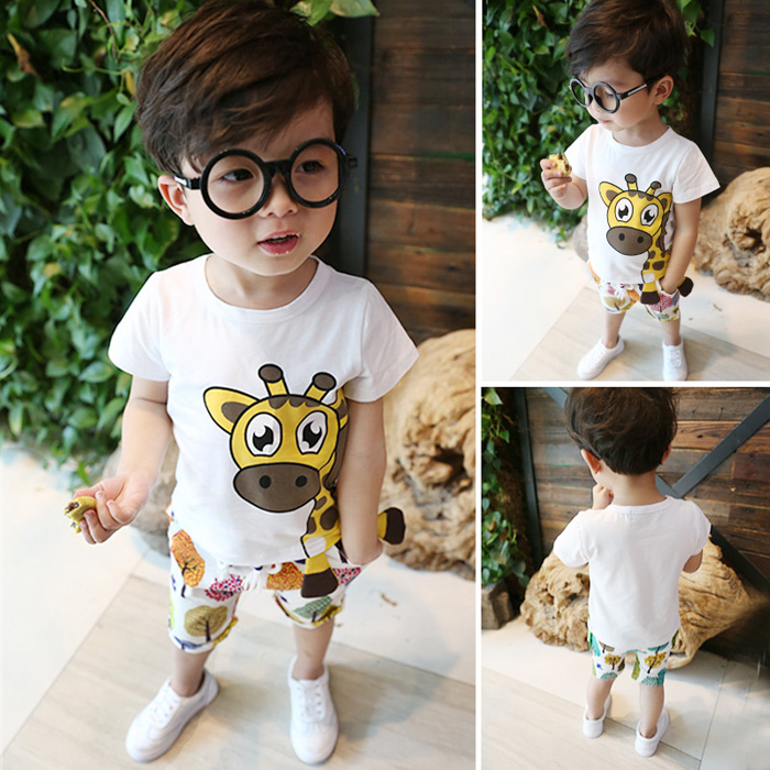 寶寶夏裝男短袖套裝韓版1-2-3歲潮男童短袖套裝新款寶寶夏天衣服