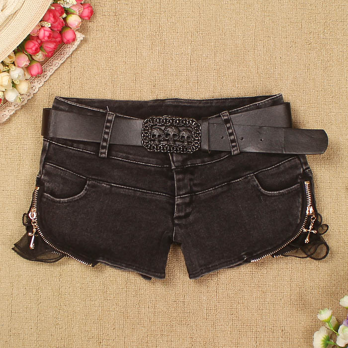 Spring and autumn ladies new pattern Korean Edition Trend Low-waisted zipper Wood ear Self cultivation Show thin cowboy shorts Hot pants Boots pantsin the Women's clothing/Boutique , Jeans category - from Buy2taobao.com to provide professional Taobao agent buy service