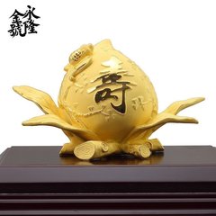 绒沙金摆件 特大福寿桃 送老人生日礼物 创意家居装饰品工艺摆设