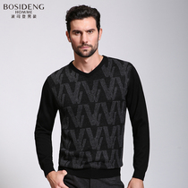 波司登男装2015秋装新款 男士毛衣韩版 v领套头 修身潮流针织衫男