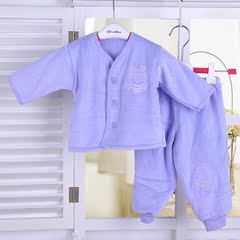 优贝哈尼春秋新款天鹅绒宝宝套装厚款婴儿对襟套装