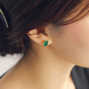 Boutique fashion jewelry escort Korea Emerald artificial Stud female new Japan Korea Korean temperament