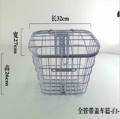 电动车 车筐 篮子 车篮车篓加粗大号带盖 自行车配件包邮