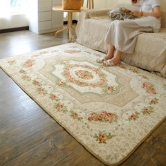 琪特 欧式玫瑰花沙发客厅卧室茶几珊瑚绒超柔防滑大地毯