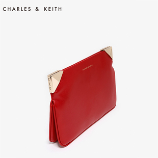 gucci鏈條包紅色好看嗎 CHARLES KEITH 手拿包 CK2-70840020 歐美紅色鏈條單肩包小方包 gucci鏈條包