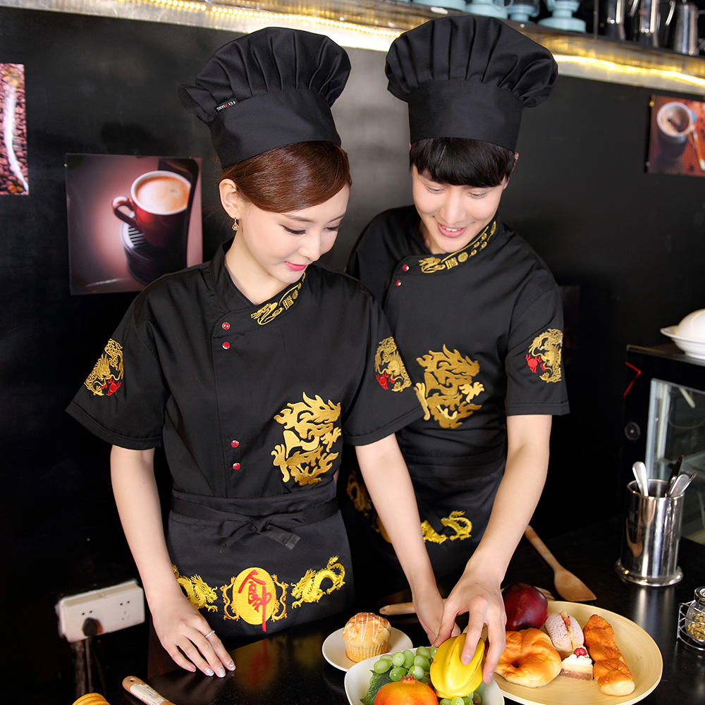 酒店厨师服短袖茶楼餐厅面包店火锅后厨房绣龙厨师工作服春夏上衣|ruв категории Мужская одежда, костюм, оснастки форму - от Buy2taobao.com для оказания профессиональной услуги покупки агента Taobao
