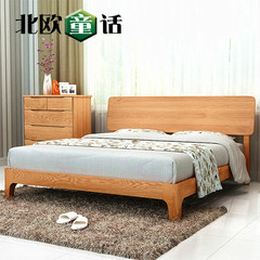 白橡木儿童床青少年卧室家具单人床双人床纯实木床松木床半岛圆角