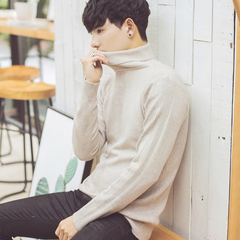 秋冬季2016新款韩版男士高领毛衣男装带领针织衫潮流长领毛线衣