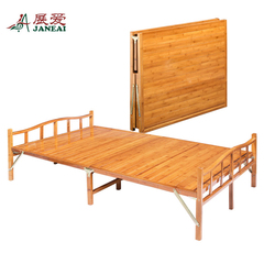 折叠床竹床临时床1.2米单人1.5米双人床成人实木板式简易床竹子床