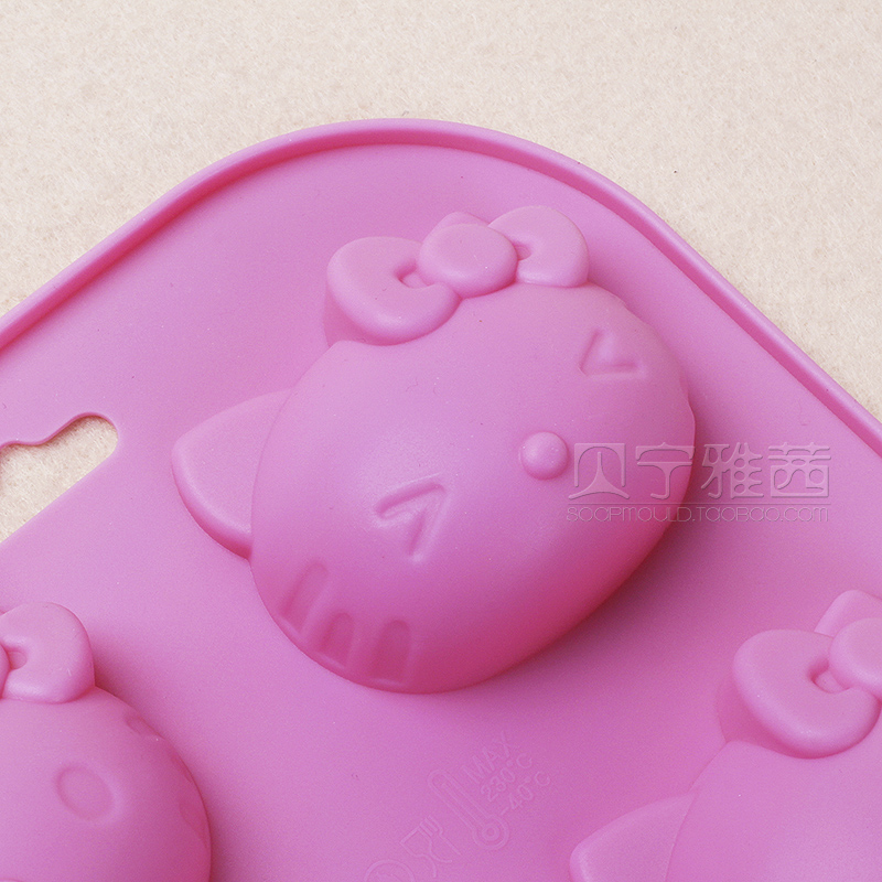 HelloKitty猫6种表情连模|铂金蛋糕烘培硅胶模具|贝宁手工皂模具