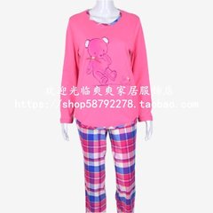 美标家居服睡衣专柜正品 女生秋冬纯棉可爱小熊家居服套装61767