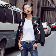 菲卡曼16新品中国风街头女装秋季刺绣棒球服夹克女短款长袖外套潮