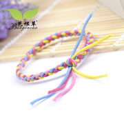 Korean bagen grass color color high elastic rope twist knot handmade hair accessories hair band band