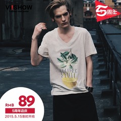 Viishow2015 summer dress new youth short sleeve t-shirt short sleeve t-shirt men short sleeve v neck print Joker