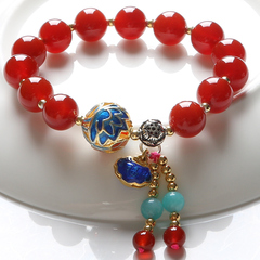 Precious natural red agate Crystal bracelet cloisonne 925 Silver Bracelets ladies and old customer benefits