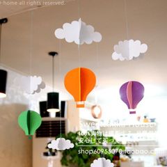 韩版 欢乐气球云朵毛毡彩旗串旗party派对装饰拍摄道具 橱窗布置