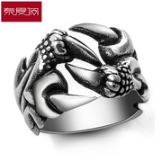 New year Dragon claw folk style titanium steel rings men''s aggressive punk retro accessories fashion rings
