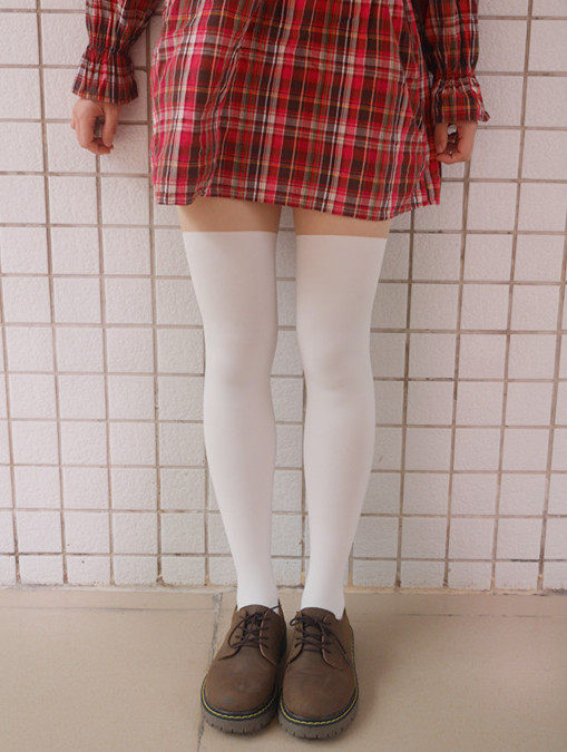 白色连裤袜原宿