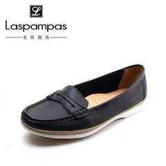 Laspampas/莱斯佩斯预售款 2016年休闲新品 黑色牛皮经典舒适单鞋