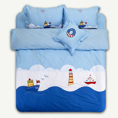 男孩卡通全棉四件套儿童高低床纯棉贴布绣床上用品学生单人双人床
