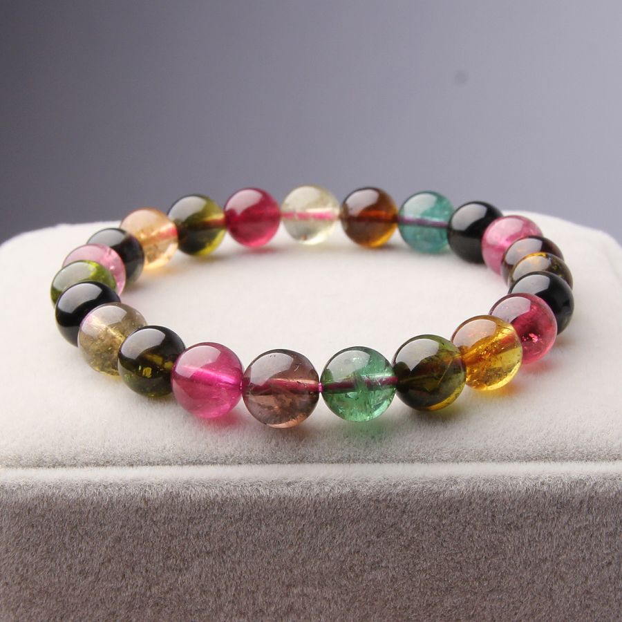 精品品质 纯天然极美多色碧玺手链20.37克