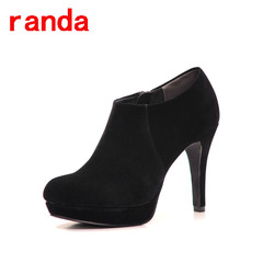 randa正品女鞋 2016春季新款细跟高跟裸靴女靴子防水台单靴时尚