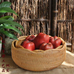 越南藤编果盘家居创意水果盘复古果篮日用零食茶具零配收纳盒