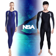 NSA正品包邮全身连体长袖防晒保暖鲨鱼皮游泳衣男女浮潜服水母衣