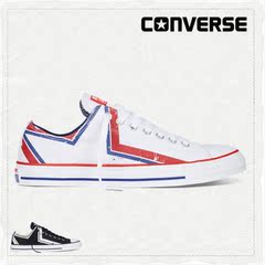 CONVERSE匡威旗舰店 正品新款白条纹五角星低帮帆布鞋男女145540C