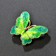 Very Thai cloisonne pin gold-plated 925 sterling silver Butterfly brooch Ms Korea jewelry sweaters accessories