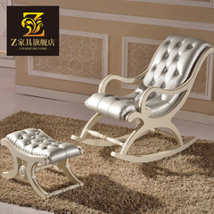 【Z家具】欧式阳台懒人摇椅板木描金躺椅沙发休闲椅室内逍遥椅