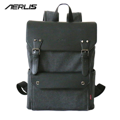 AERLIS/艾尔丽思2016新款韩版电脑学生书包帆布背包双肩包旅游包