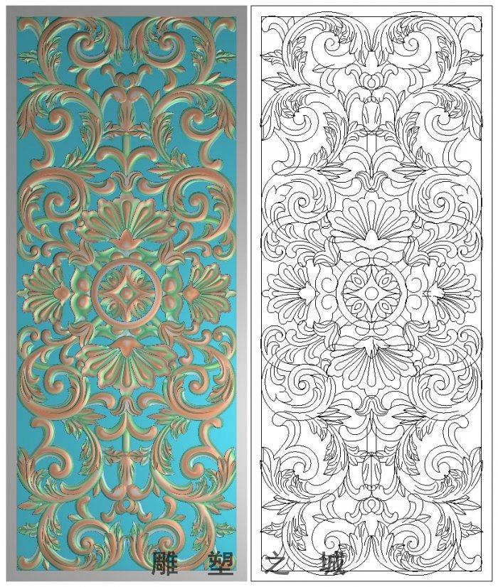 精雕图 浮雕图 灰度图  jdp文件  镂空屏风隔断欧式洋花