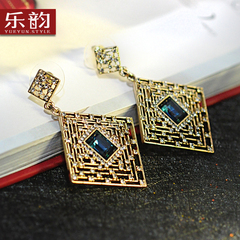 Music jewelry hypoallergenic new Korea personality temperament long elegant Crystal Stud Earrings exaggerated earrings woman