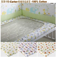 外贸出口carters全棉婴幼儿新生儿专用床笠床单3件包邮可定制