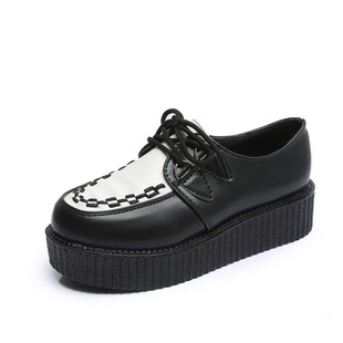 prada松糕鞋偏大 松糕鞋系帶單鞋女鞋原宿 women creepers prada松糕鞋偏大