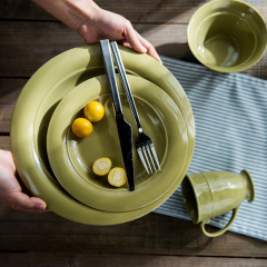 ijarl亿嘉陶瓷餐具西式餐具套装碗盘碗碟小配套欧式组合绿色餐具
