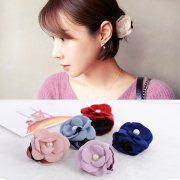 Know Richie Korean hair accessories small fields breathe sweet Pearl flowers trumpet fabric grab clips to grab hair ladies headwear