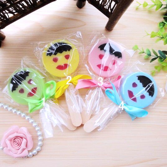 礼品创意娃娃脸棒棒糖手工精油香皂肥皂儿童洁面香皂