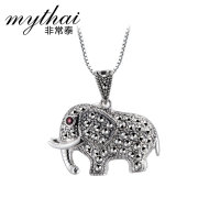 Thai Thai Silver 925 Silver lucky elephant pendant creative fashion lucky alternative elephant necklace jewelry