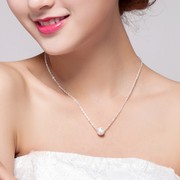 Female 999 pure silver sterling silver necklace chain silver beads clavicle transit Pearl silver necklace women new year Valentine''s day gifts