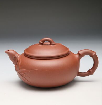 国家级工艺美术师 吴江健 竹趣壶 350cc 原矿紫泥