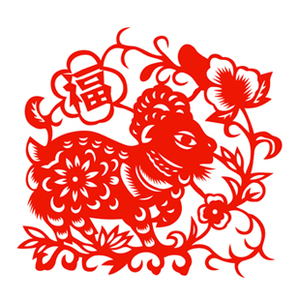 福羊如意剪纸进宝窗花新春玻璃装饰贴画新年福字中国结灯笼招财