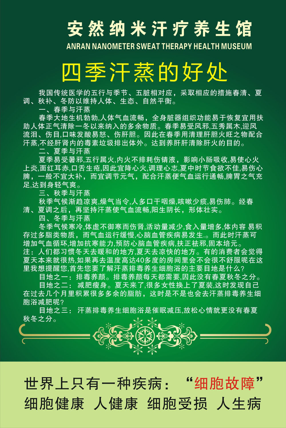 汗蒸海报印制展板写真喷绘差生挂图四季好处写真