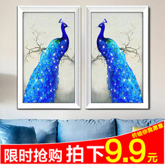 新款5D魔方钻石画客厅满钻新雀之灵孔雀大幅贴钻画钻石十字绣圆钻