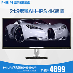 飞利浦 BDM3470UP 34英寸AH-IPS准4K屏 21:9液晶PBP电脑显示器