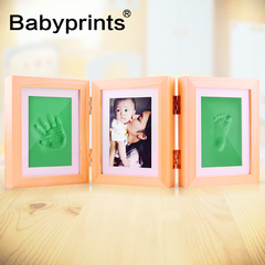 Babyprints手足印泥相框 实木婴儿手印泥手足印宝宝手脚印纪念品