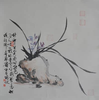 杨鹤林《石中之王者香-兰花》国画水墨 何乐不为出品