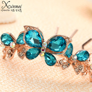 Xin Mei plug the Korean version of the butterfly comb comb hair sticks hair accessories flower rhinestone hair tiara